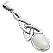 Mother of Pearl Celtic Trinity Silver Pendant, p587