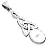 Black Onyx Celtic Trinity Silver Pendant, p587