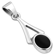 Black Onyx Silver Pendant, p588