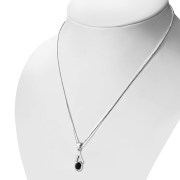 Black Onyx Silver Pendant, p588