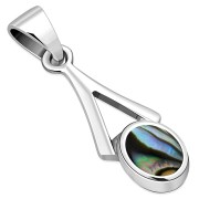 Abalone Shell Silver Pendant, p588