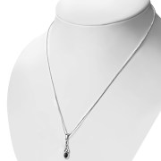 Black Onyx Celtic Trinity Silver Pendant, p589