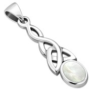 Mother of Pearl Celtic Trinity Silver Pendant, p591