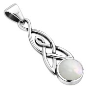 Mother of Pearl Celtic Trinity Silver Pendant, p593