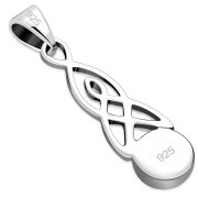 Black Onyx Celtic Trinity Silver Pendant, p593