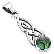 Abalone Celtic Trinity Silver Pendant, p593