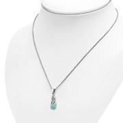 Turquoise Celtic Trinity Silver Pendant, p593