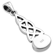 Synthetic Opal Celtic Knot Silver Pendant, p595