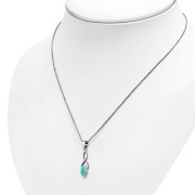 Turquoise Celtic Knot Sterling Silver Pendant, p596