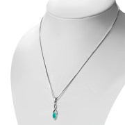 Turquoise Celtic Knot Sterling Silver Pendant, p596