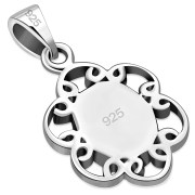 Turquoise Shell Sterling Silver Pendant, p599