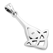 Black Onyx Drop Celtic Knot Silver Pendant, p601