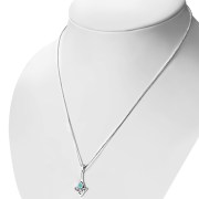 Turquoise Drop Celtic Knot Silver Pendant, p601