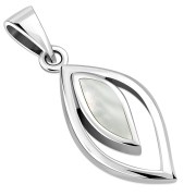 Mother of Pearl Drop Silver Pendant, p628