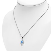 Synthetic Opal Drop Silver Pendant, p628