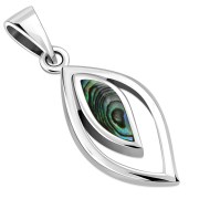 Abalone Drop Silver Pendant, p628
