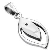 Turquoise Wavy Drop Silver Pendant, p628