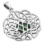 Abalone Shell Celtic Knot Silver Pendant, p632