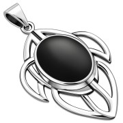 Medium Celtic Knot Abalone Silver Pendant - p658