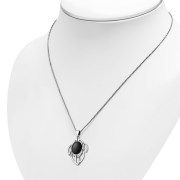 Medium Celtic Knot Abalone Silver Pendant - p658