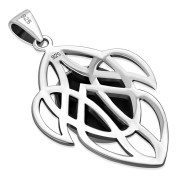 Medium Celtic Knot Abalone Silver Pendant - p658