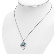 Medium Celtic Knot Abalone Silver Pendant - p658
