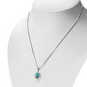 Medium Celtic Knot Abalone Silver Pendant - p658