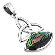 Abalone Shell Trinity Knot Sterling Silver Pendant, p660
