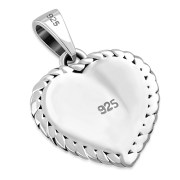 Mother Of Pearl Shell Love Heart Ethnic Silver Pendant, p696