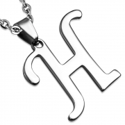 Stainless Steel Initial Letter Alphabet H Charm Pendant - PAC275