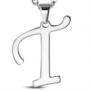 Stainless Steel Initial Letter Alphabet T Charm Pendant - PAC287