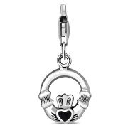 Claddagh Silver Pandora Charm w/ Black Onyx - PD158OX