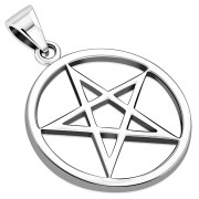 Large Pentacle Silver Pendant, pn1
