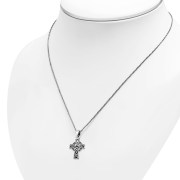 Tiny Celtic Cross Silver Pendant, pn108
