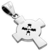 Small Celtic Trinity Cross Silver Pendant, pn363