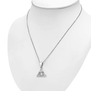 Tiny Celtic Trinity Knot Solid Silver Pendant, pn376