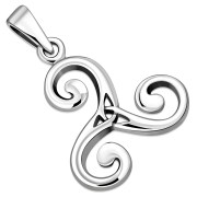 Celtic Triskele Triple Spiral Knot Pendant, pn412