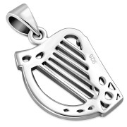 Silver Celtic Harp Pendant, pn487