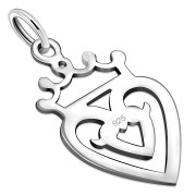 Luckenbooth Celtic Crown Sterling Silver Pendant - pn506