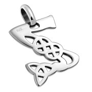Celtic Letters, the Letter Z Silver Pendant, pn548