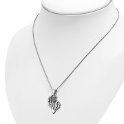 Plain Silver Thistle Pendant, pn556