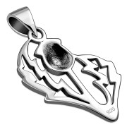 Plain Silver Thistle Pendant, pn556