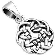 Tiny Round Shape Celtic Silver Pendant, pn571