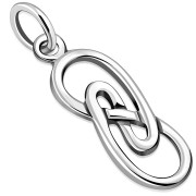 Small Light Celtic Long Silver Pendant, pn593