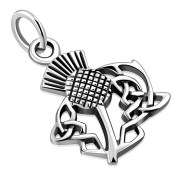 Tiny, Light, Thistle Sterling Silver Pendant, pn604