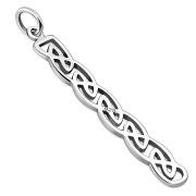 Long Solid Silver Celtic Pendant, pn609