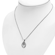 Thistle Oval Silver Pendant, pn632