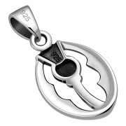 Thistle Oval Silver Pendant, pn632