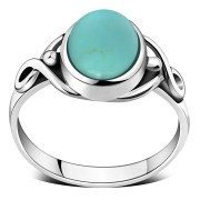 Turquoise Celtic Knot Silver Ring, r1