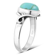 Turquoise Celtic Knot Silver Ring, r1
